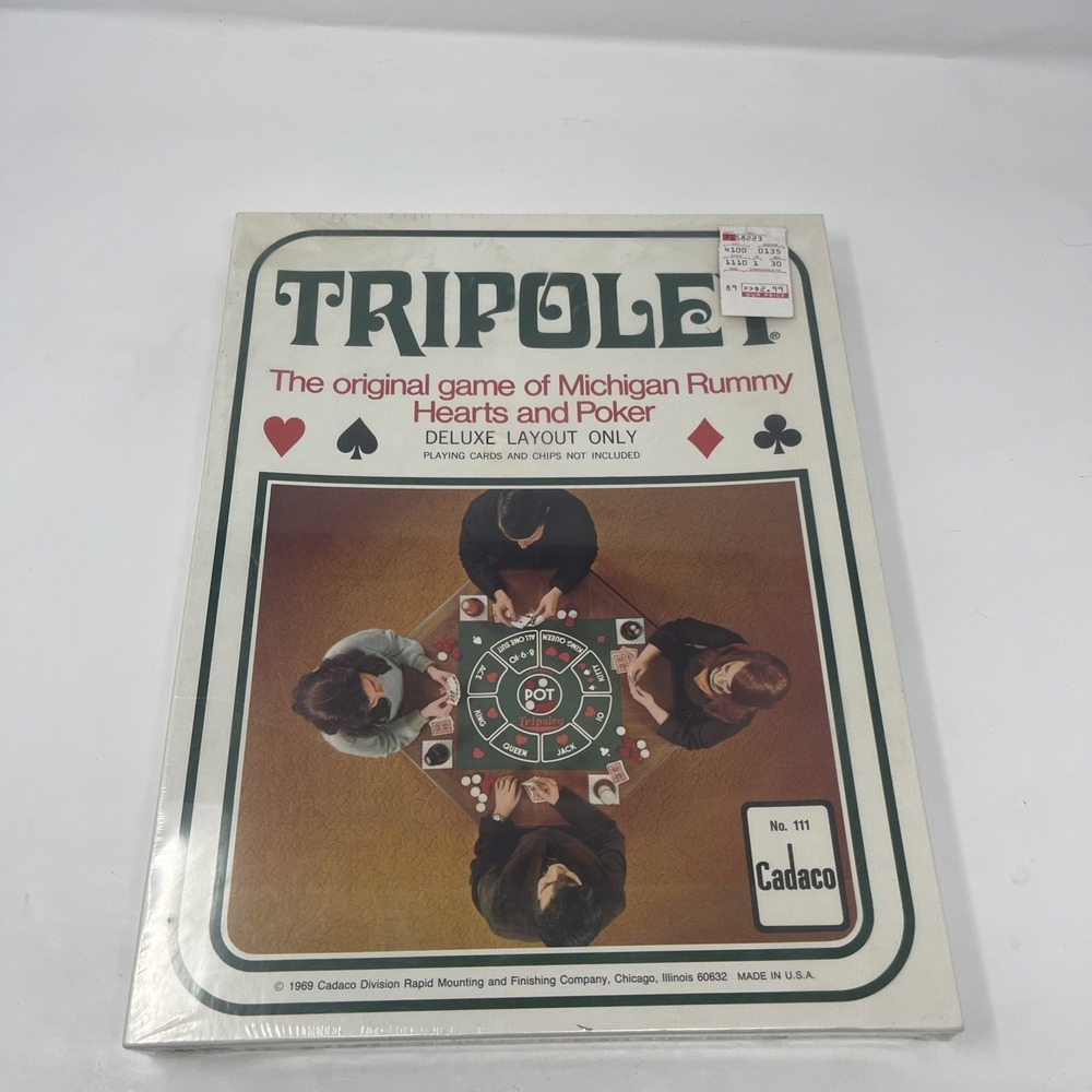 Vintage 1969 Cadaco Tripoley Layout Mat Deluxe Edition No. 111 New Sealed